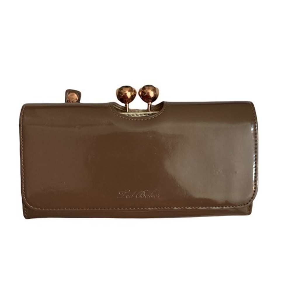 Ted baker wallet brown patent leather